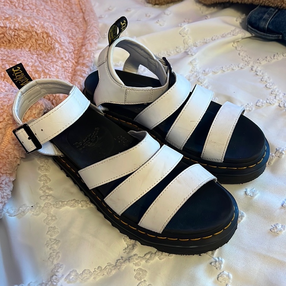White Doc Marten Platform Sandals